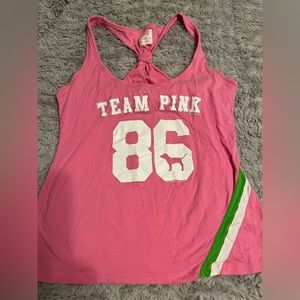 VS PINK pink racerback tank with built in bra size L